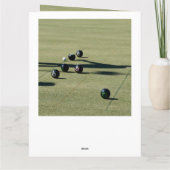 芝生のボウルの近いコール、大規模な誕生日 カード (裏面)