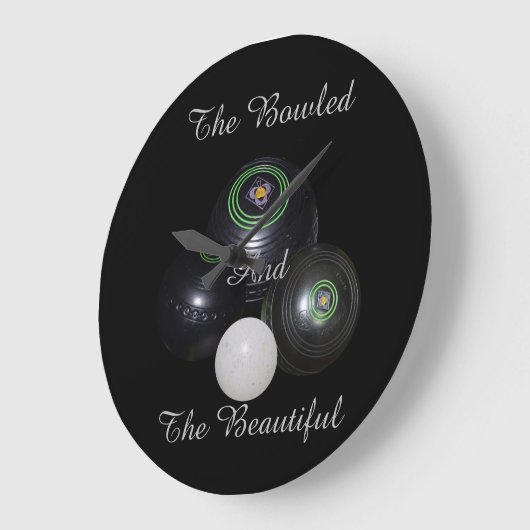 芝生のボウルは美しい大きな壁の時計をボウリング。 ラージ壁時計 (傾斜)