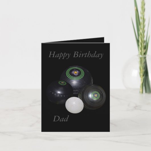 芝生のボウル、ハッピーバースデーパパスモールカード カード (正面)