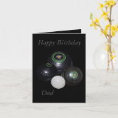 芝生のボウル、ハッピーバースデーパパスモールカード カード (黄色い花)