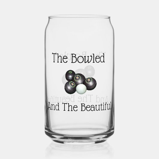 芝生のボールがボーリングし、美しい ガラス缶 (正面)