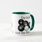 芝生のボールが美しいロゴをボウリング。 マグカップ (正面右)