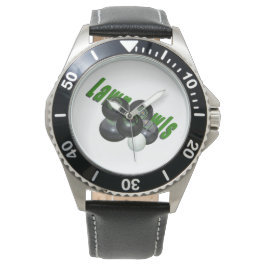 芝生のボールとロゴ 腕時計