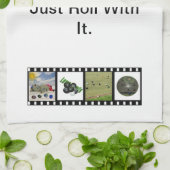 芝生のボール転がと一緒に皿タオル キッチンタオル (折り畳み)