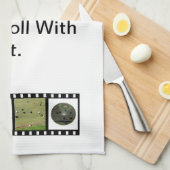 芝生のボール転がと一緒に皿タオル キッチンタオル (四つ折り)