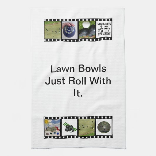 芝生のボール転がと一緒に皿タオル キッチンタオル (縦)