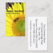 芝生のメンテナンスひまわり及び蜂の写真 名刺 (正面/裏面)
