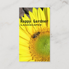 芝生のメンテナンスひまわり及び蜂の写真 名刺