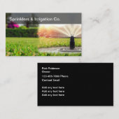 芝生のモダン灌漑とスプリンクラ 名刺 (正面/裏面)