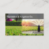 芝生のモダン灌漑とスプリンクラ 名刺 (正面)