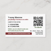 芝生の上に芝刈り機,芝生サー気にビス 名刺 (裏面)