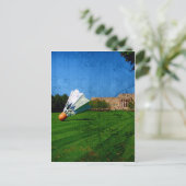 芝生の上のシャトルコック ポストカード (スタンド正面)