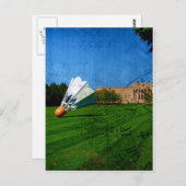 芝生の上のシャトルコック ポストカード (正面/裏面)