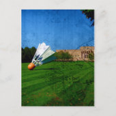 芝生の上のシャトルコック ポストカード (正面)