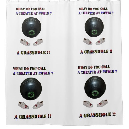 芝生の上の茶碗でだましなんて呼んでるおもしろい。 シャワーカーテン (正面)