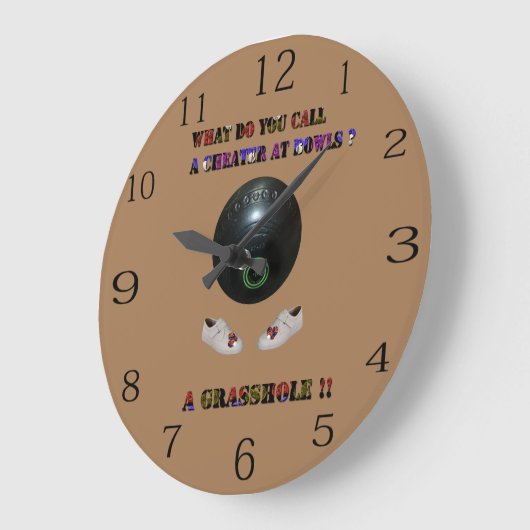 芝生の上の茶碗でだましなんて呼んでるおもしろい。 ラージ壁時計 (傾斜)