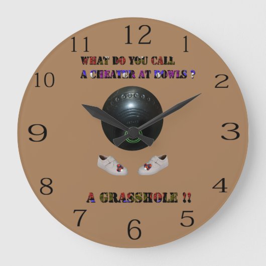 芝生の上の茶碗でだましなんて呼んでるおもしろい。 ラージ壁時計 (正面)
