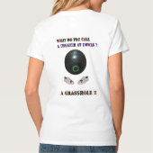 芝生の上の茶碗でだましなんて呼んでるおもしろい。 Tシャツ (裏面)