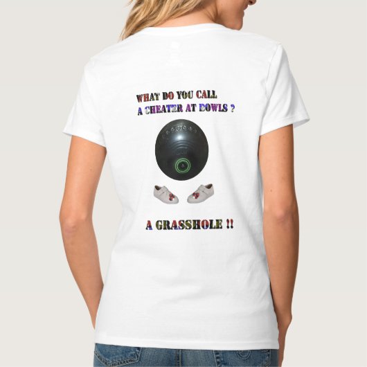 芝生の上の茶碗でだましなんて呼んでるおもしろい。 Tシャツ (裏面)