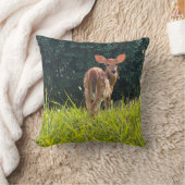芝生の中に立っている子鹿 クッション (ブランケット)