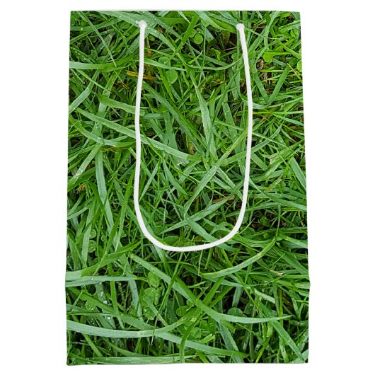 芝生の中のゴルフボール15誕生日中抱き枕 ミディアムペーパーバッグ (裏面)