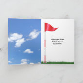 芝生の中の父の日のゴルフボール カード (内部)