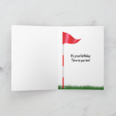 芝生の中の70thバースデーゴルフボール カード (内部)