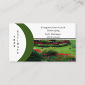 芝生の写真の名前のフロント造園名刺 名刺 (正面)