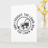 芝生の刈り込み私は芝生を戦い、芝生が勝った カード (黄色い花)