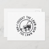 芝生の刈り込み私は芝生を戦い、芝生が勝った ポストカード (正面/裏面)