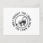 芝生の刈り込み私は芝生を戦い、芝生が勝った ポストカード (正面)