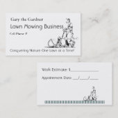 芝生の刈るビジネス 予約カード (正面/裏面)
