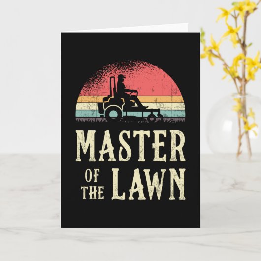 芝生の庭の芝刈りの芝刈りマスター カード (黄色い花)