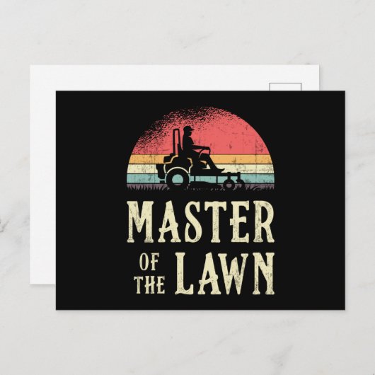 芝生の庭の芝刈りの芝刈りマスター ポストカード (正面/裏面)