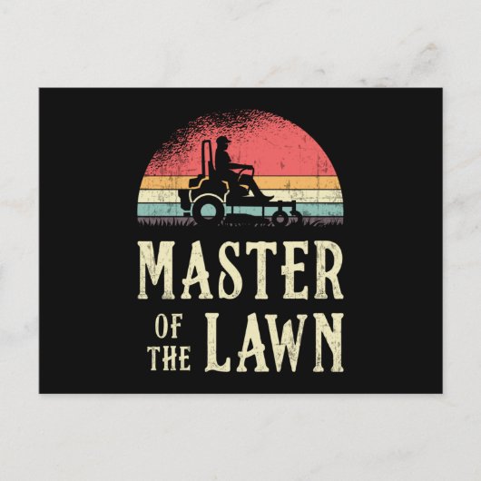 芝生の庭の芝刈りの芝刈りマスター ポストカード (正面)