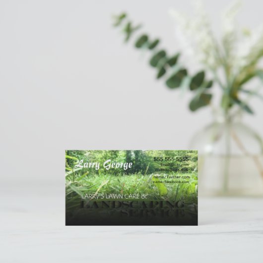 芝生の心配および造園のサービス業カード 名刺 (スタンド正面)