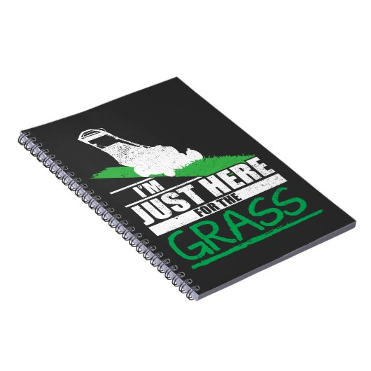 芝生の心配のおもしろいな芝刈機の草の刈ること ノートブック (右側)