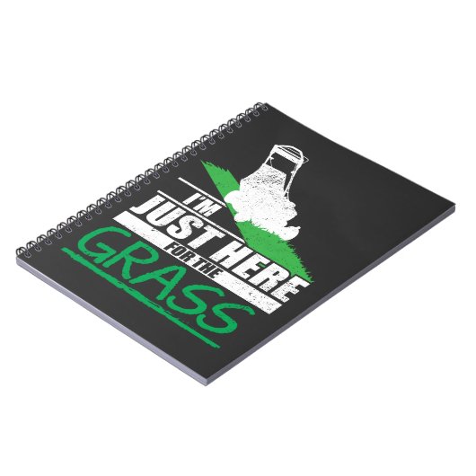 芝生の心配のおもしろいな芝刈機の草の刈ること ノートブック (左側)