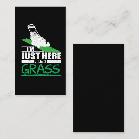 芝生の心配のおもしろいな芝刈機の草の刈ること 名刺 (正面/裏面)