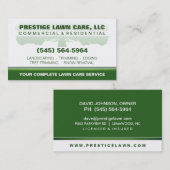 芝生の心配の緑及び白くカスタムなテンプレート 名刺 (正面/裏面)