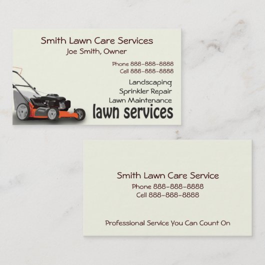 芝生の心配の造園のサービス業カード 名刺 (正面/裏面)