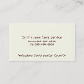芝生の心配の造園のサービス業カード 名刺 (裏面)