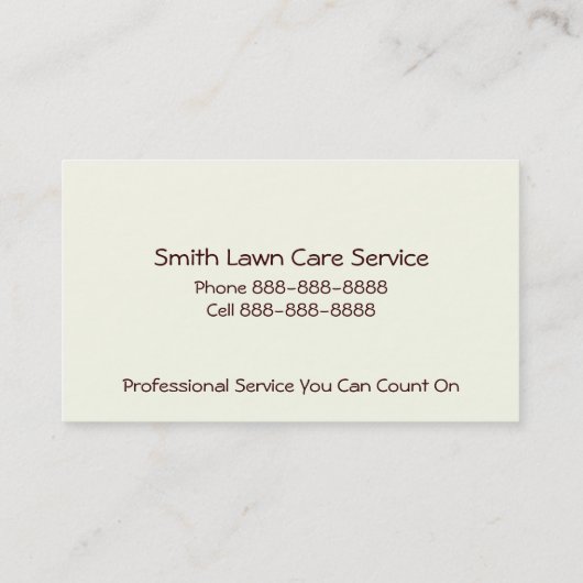 芝生の心配の造園のサービス業カード 名刺 (裏面)