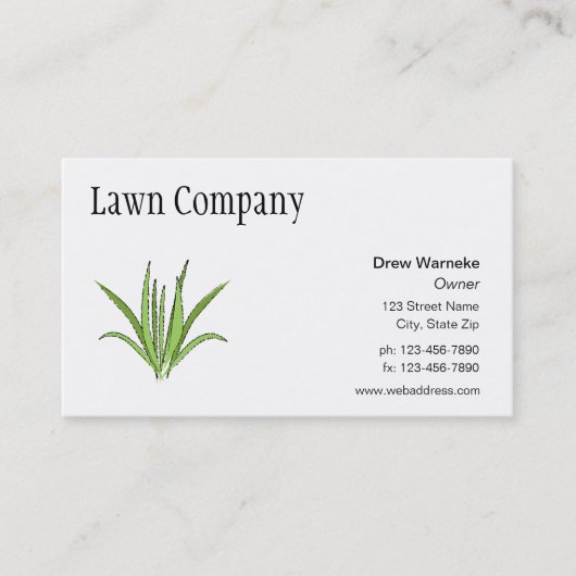芝生の心配または造園の名刺 名刺 (正面)
