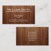 芝生の心配サービス木製の背景のプロフェッショナル 名刺 (正面/裏面)