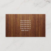 芝生の心配サービス木製の背景のプロフェッショナル 名刺 (裏面)