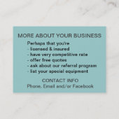 芝生の心配ビジネスまたはサービスカードテンプレート 名刺 (裏面)