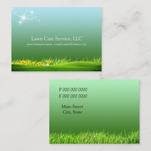 芝生の心配ビジネス 名刺 (正面/裏面)