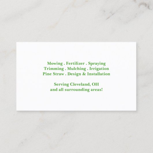 芝生の心配分野の草の名刺 名刺 (裏面)
