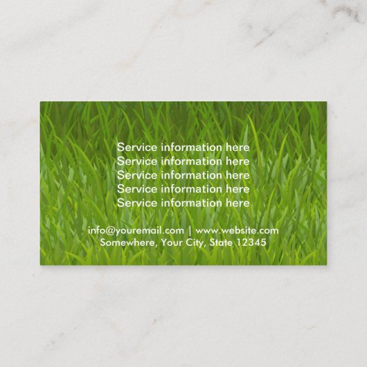 芝生の心配及び芝生のはっきりしたな文字を美化すること 名刺 (裏面)